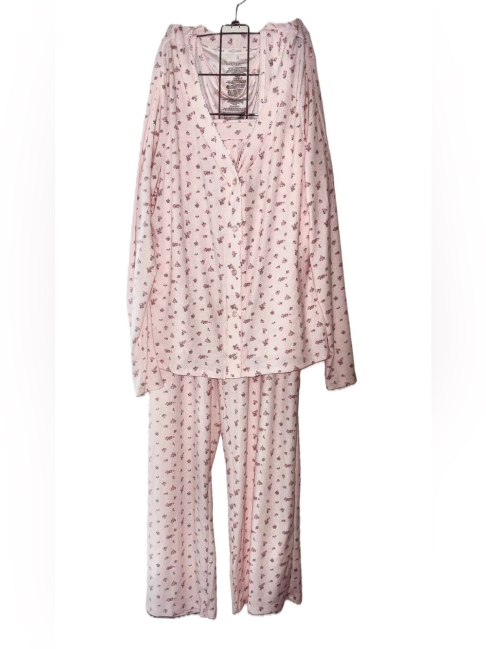 NWOT Live 2 Lounge Soft Pink 3-piece PJ SET XL